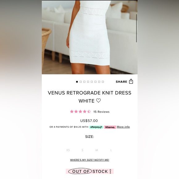 Hello molly Knit white dress - Picture 2 of 4